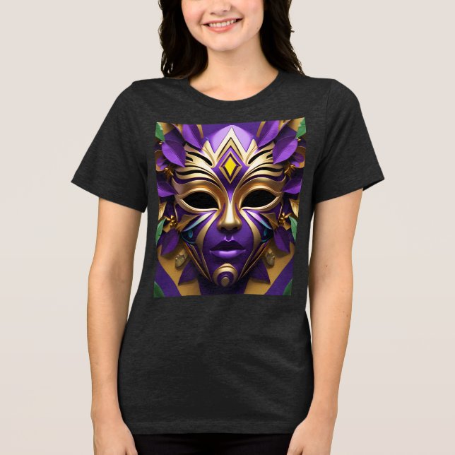 Mardi Gras Mask Carnival Spirit Women's T Shirt (Framsida)