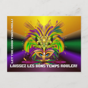 Mardi-Gras-Mask-Drottning-V-4 Vykort