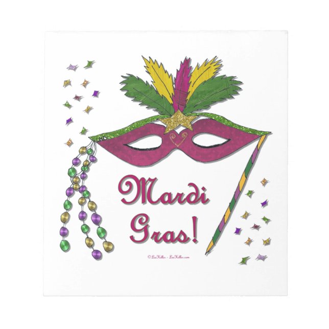 Mardi Gras Mask Feather Pärlor Anteckningsblock (Framsida)