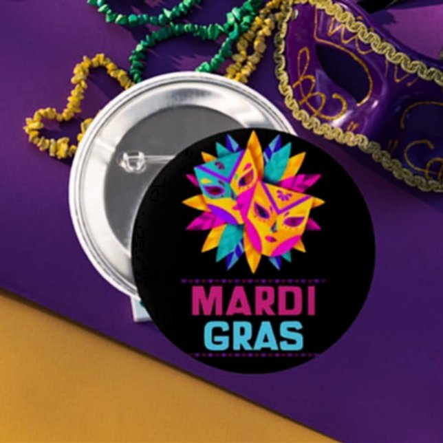 Mardi Gras Mask Firande Button Knapp (Skapare uppladdad)