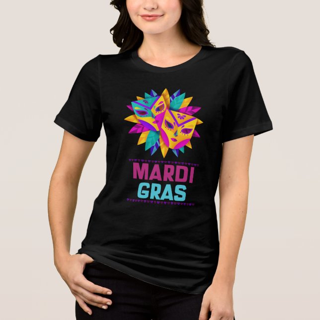 Mardi Gras Mask Firande Shirt T (Framsida)