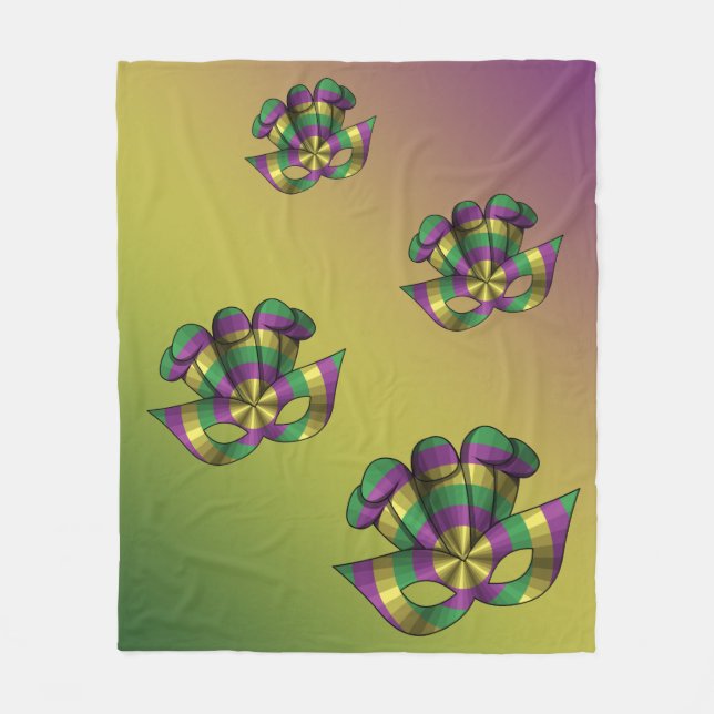 Mardi Gras Mask Fleece Blanket (Framsidan)