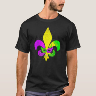 Mardi Gras Mask Fleur De Lis New Orleans Carnival T Shirt