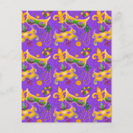 Mardi Gras Mask Fleur de Lis Pärlor Kung Cake