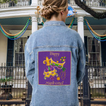 Mardi Gras Mask Fleur de Lis Pärlor Kung Cake