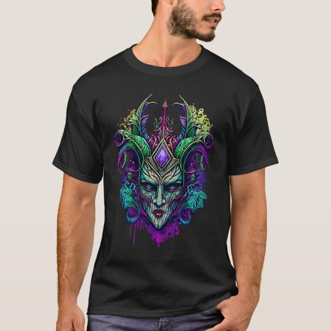 Mardi Gras-mask grön lila & guld  1 T Shirt (Framsida)