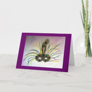 Mardi Gras Mask Hälsning eller Note Card Kort
