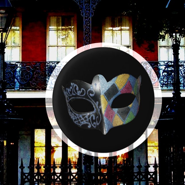 Mardi Gras Mask Harlequin, Scrollwork Pattern  Knapp (Skapare uppladdad)
