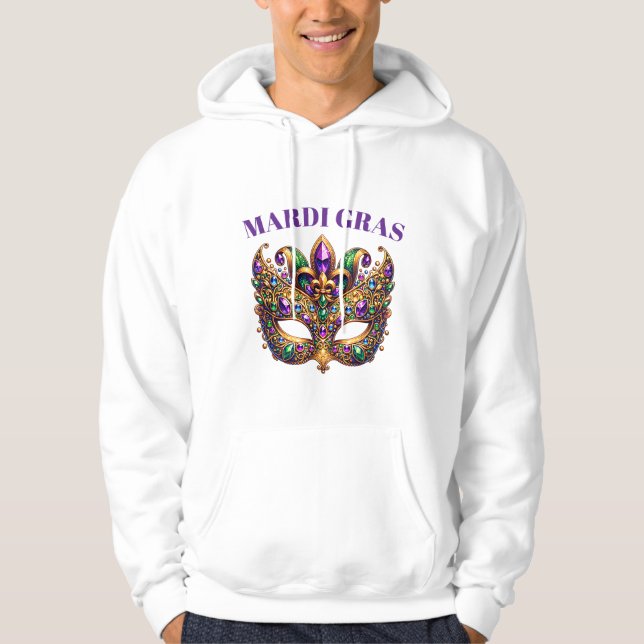 Mardi Gras Mask  Hoodie (Framsida)