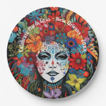 Mardi Gras-mask & huvudprydnad anpassad text fest