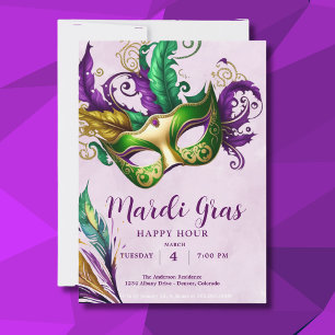 Mardi Gras Mask Inbjudningar