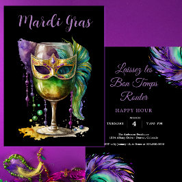 Mardi Gras Mask Inbjudningar