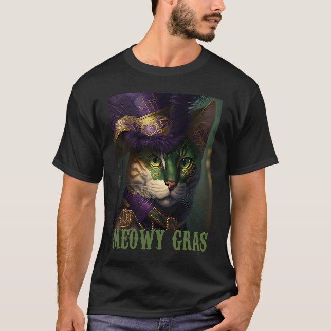 Mardi Gras-mask katt T Shirt (Framsida)
