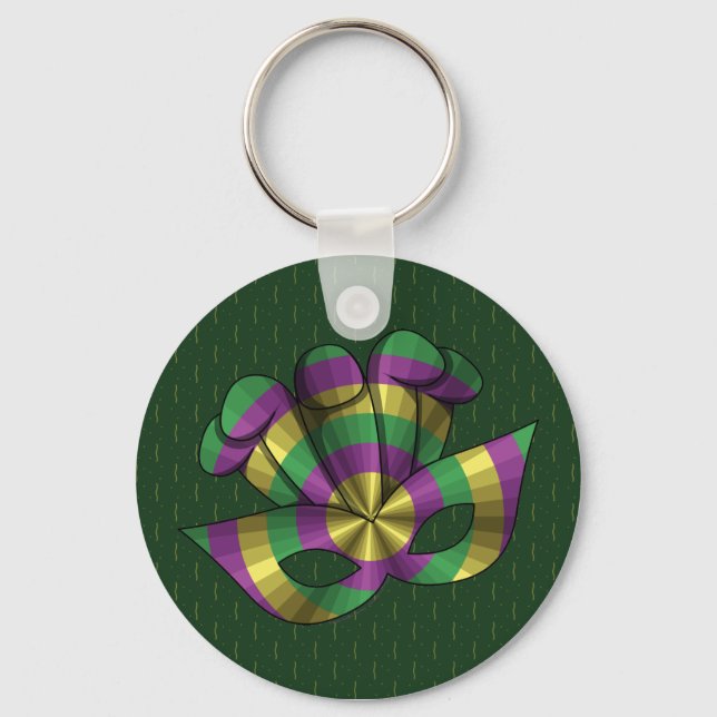 Mardi Gras Mask Keychain Nyckelring (Framsida)