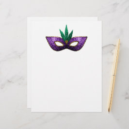 Mardi Gras Mask Lila Grönt Guld Sparkles papper