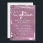 Mardi Gras Mask Lila MasqueraFödelsedagsfest Inbjudningar<br><div class="desc">Lila 18:e String Ljus Mardi Gras Masquerade Födelsedagsfest inbjudan. Den här inbjudan är perfekt för en flicka att vrida arton (18) maskerad Födelsedagsfest med Rosa Mask,  Dacks,  Shoes,  Fleur-de-lis och Tiara.</div>