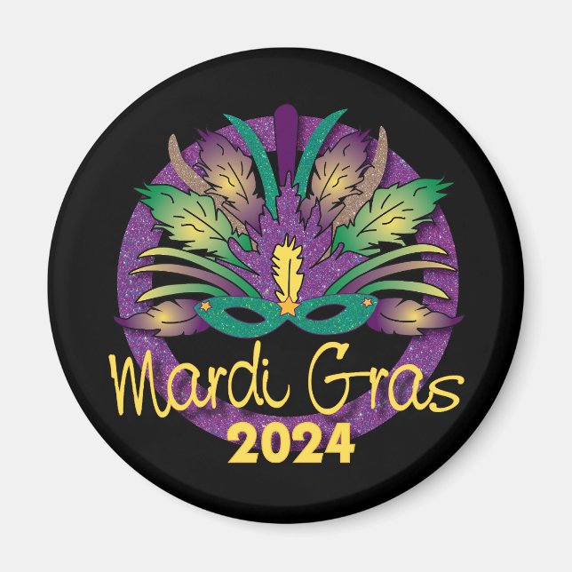 Mardi Gras Mask Magnet - 2024 (Framsidan)