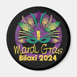 Mardi Gras Mask Magnet - 2024 - Biloxi, MS
