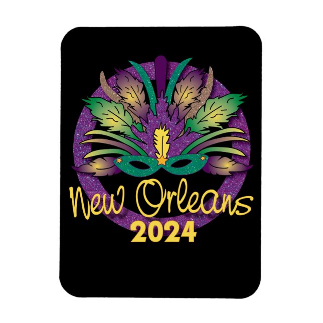 Mardi Gras Mask Magnet - 2024 - New Orleans (Vertikal)