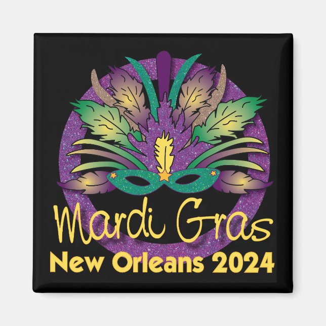 Mardi Gras Mask Magnet - 2024 - New Orleans (Framsidan)