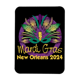 Mardi Gras Mask Magnet - 2024 - New Orleans