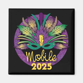 Mardi Gras Mask Magnet - 2025 - Mobile, AL
