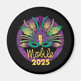 Mardi Gras Mask Magnet - 2025 - Mobile, AL