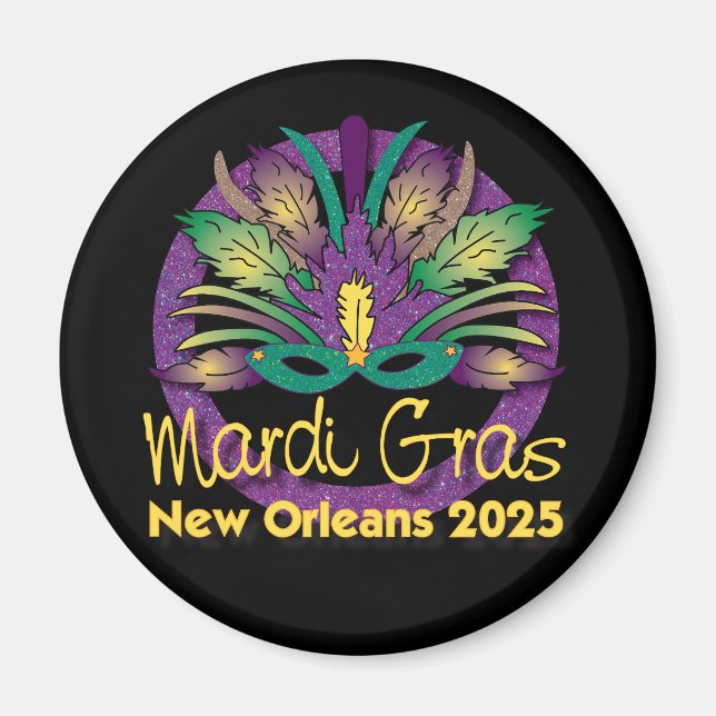 Mardi Gras Mask Magnet - 2025 - New Orleans (Framsidan)