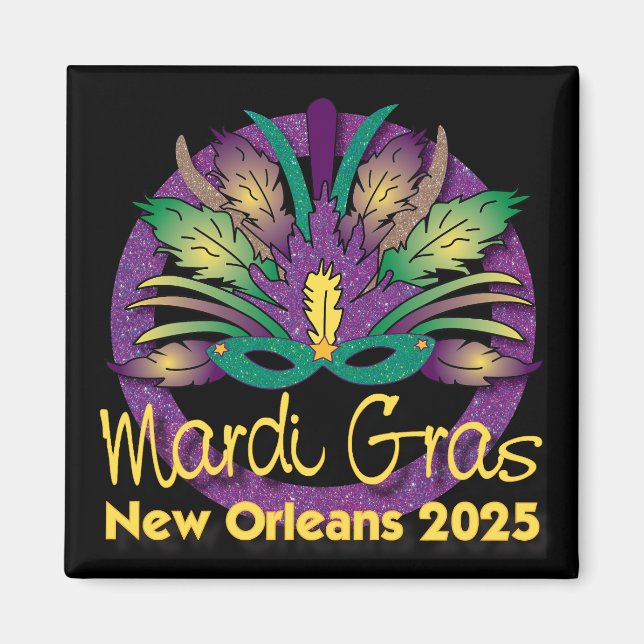 Mardi Gras Mask Magnet - 2025 - New Orleans (Framsidan)