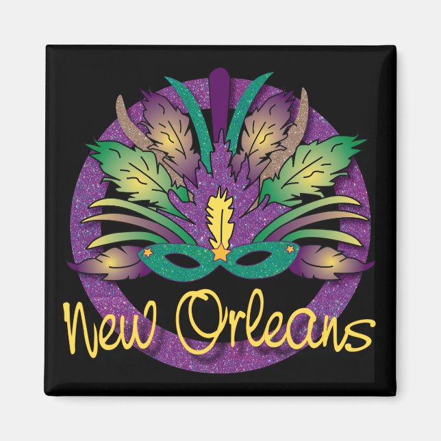 Mardi Gras Mask Magnet - New Orleans, LA (Framsidan)