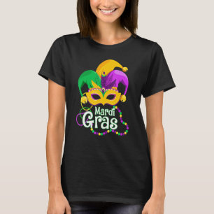 Mardi Gras Mask Pärlor Mardi Gras Carnival Festiva T Shirt
