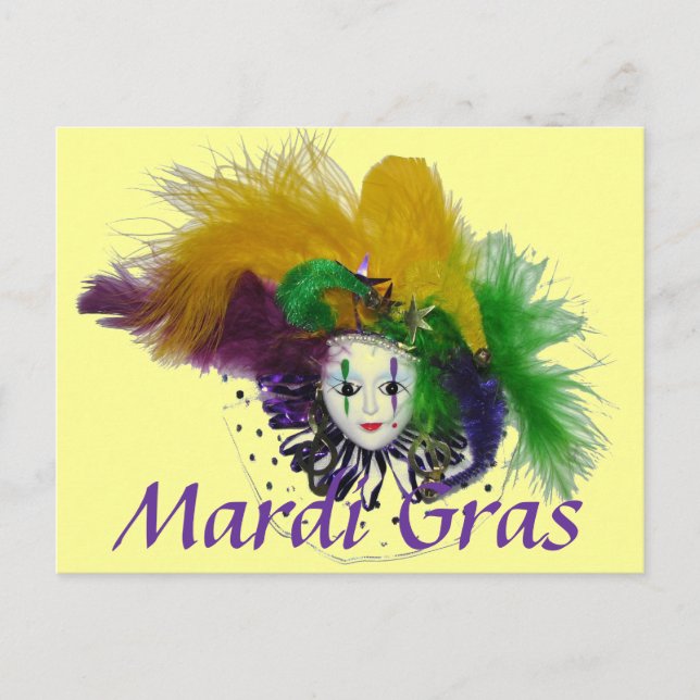 Mardi Gras Mask Postcard Vykort (Framsida)