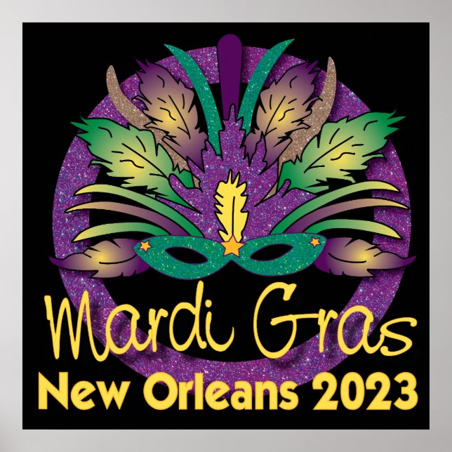 Mardi Gras Mask Poster - 2023 - New Orleans (Framsidan)