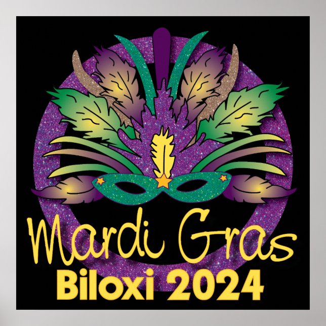 Mardi Gras Mask Poster - 2024 - Biloxi, MS (Framsidan)