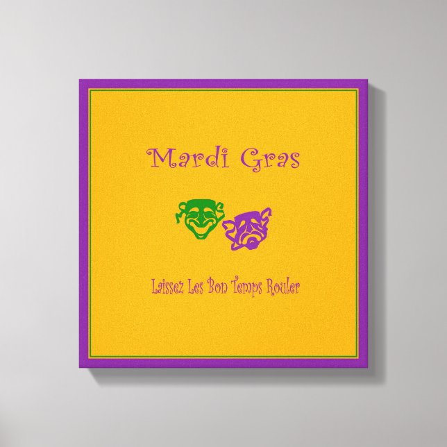 Mardi Gras Mask Rouler Canvastryck (Framsida)