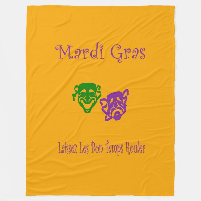 Mardi Gras Mask Rouler Fleecefilt (Framsidan)