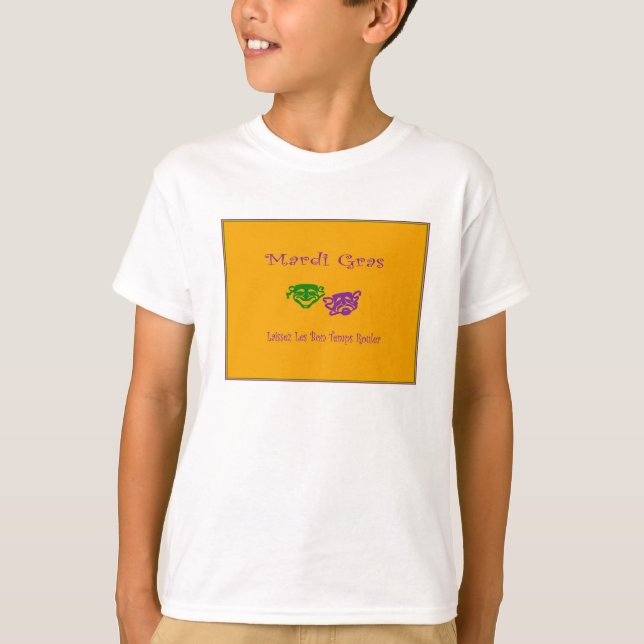 Mardi Gras Mask Rouler Tee Shirt (Framsida)