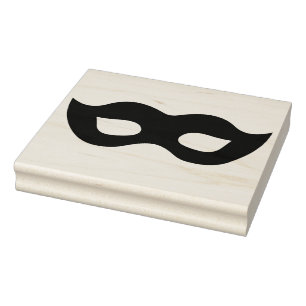 Mardi Gras Mask Silhouette Rubber Art Frimärke Stämpel