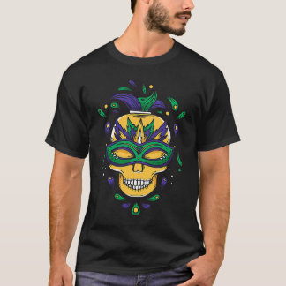 Mardi Gras Mask Skeleton Carnival Costume Festival T Shirt