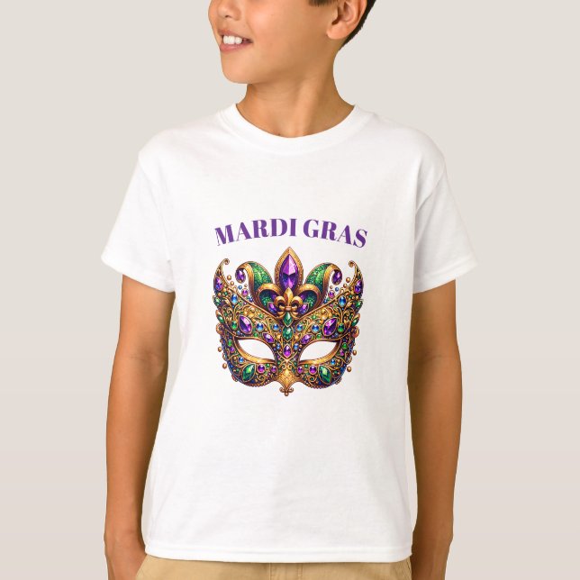 Mardi Gras Mask  T Shirt (Framsida)