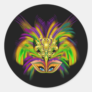 Mardi-Gras-Mask-The-Queen-V-2 Runt Klistermärke
