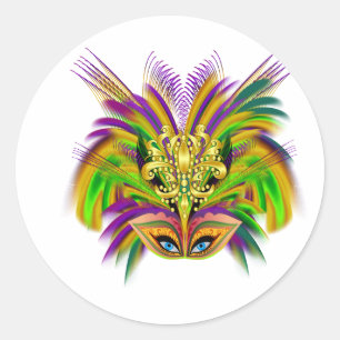 Mardi-Gras-Mask-The-Queen-V-2 Runt Klistermärke