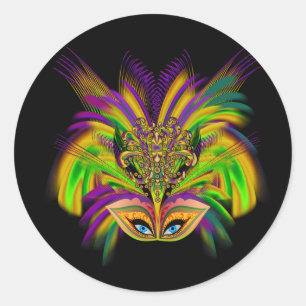 Mardi-Gras-Mask-The-Queen-V-3 Runt Klistermärke