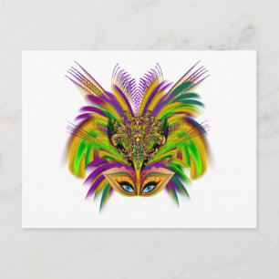 Mardi-Gras-Mask-The-Queen-V-3 Vykort