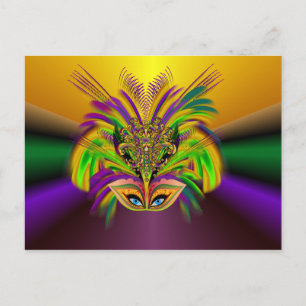 Mardi-Gras-Mask-The-Queen-V-3 Vykort