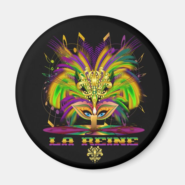 Mardi-Gras-Mask-The-Queen-V-4 Magnet (Framsidan)