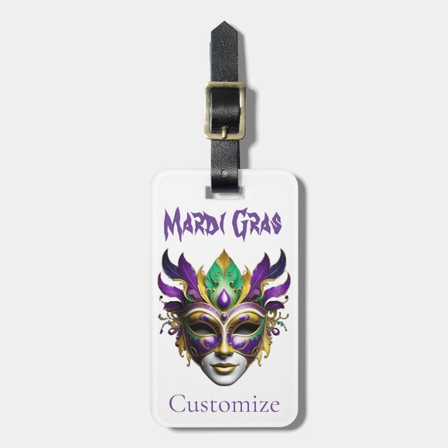 Mardi Gras Mask Thunder_Cove Bagagebricka (Vertikal Framsida)