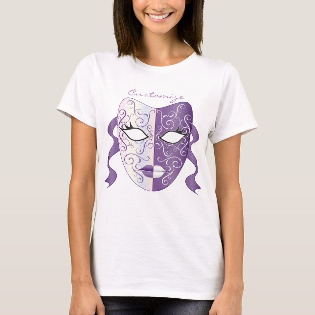 Mardi Gras Mask Thunder_Cove T Shirt (Framsida)