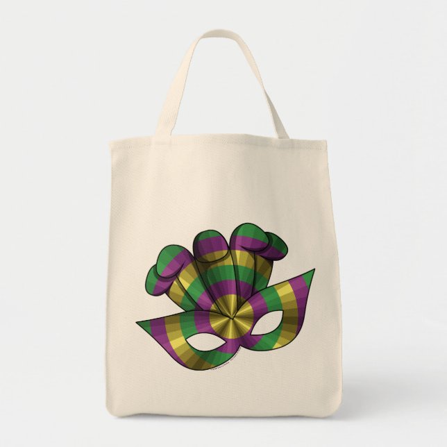 Mardi Gras Mask Tote Bag Tygkasse (Framsidan)