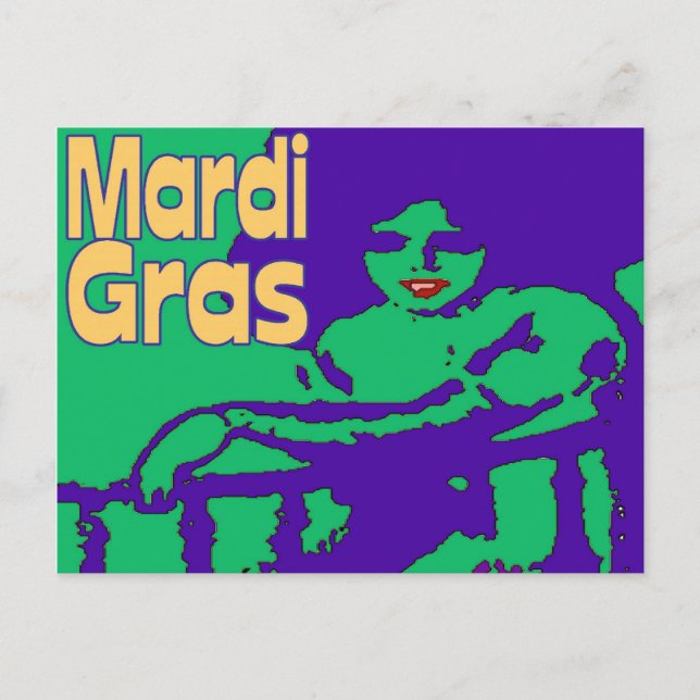 Mardi Gras Mask Vykort (Framsida)